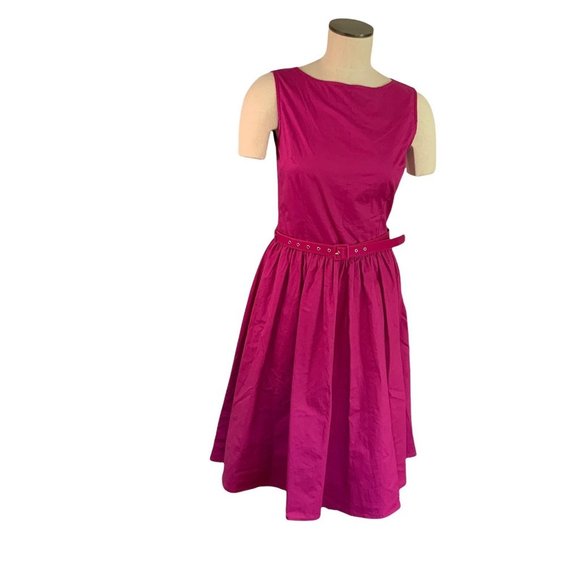 NWT Boflyyang Retro Pink Dress Belt sleeveless Classic Rockabilly L or M - Picture 2 of 10
